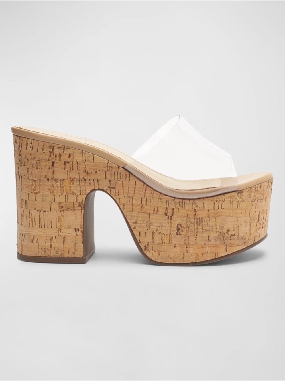 SCHUTZ Cork Platform Mule with Clear Strap